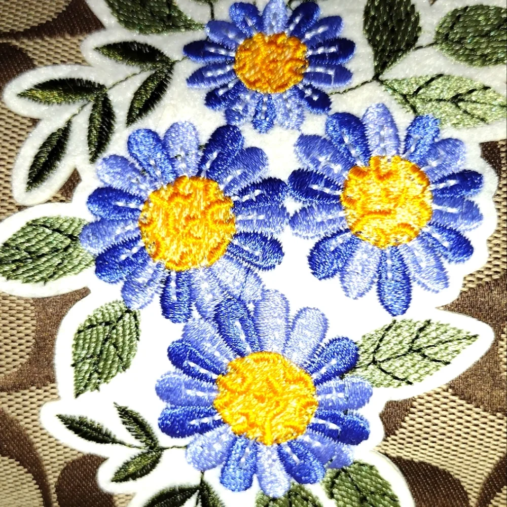 Large Coach Jacquard & Patent Leather Shoulder Bag Floral Applique Tan Yellow